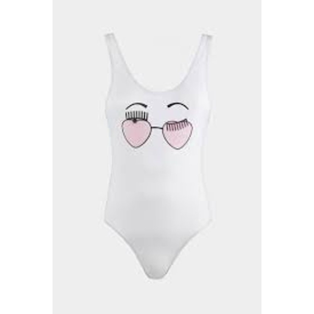 Chiara Ferragni NEW White One Piece Swimsuit Designer
